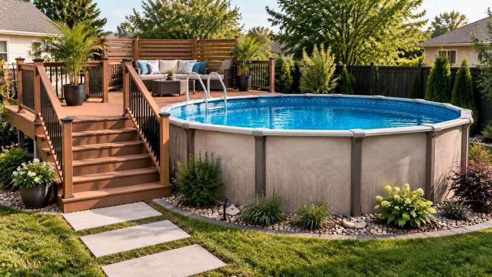Partial wooden deck