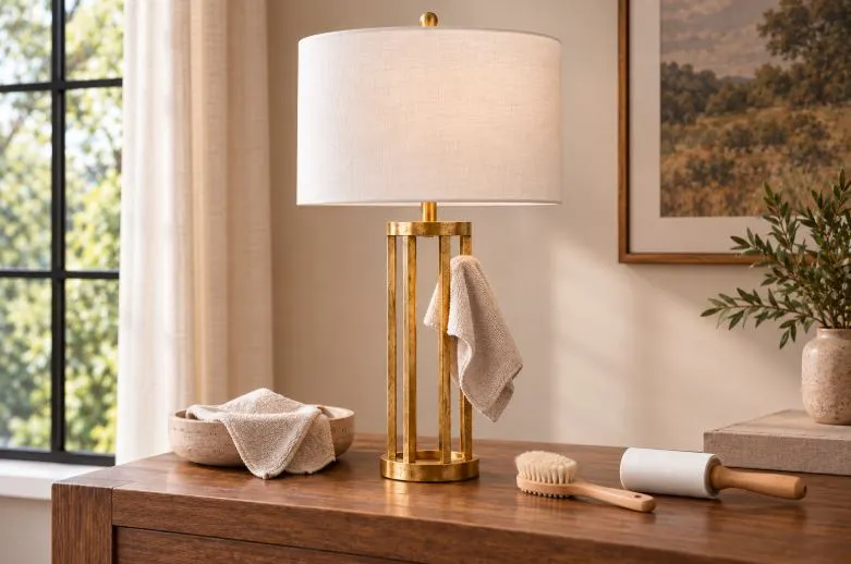 White shade lamp
