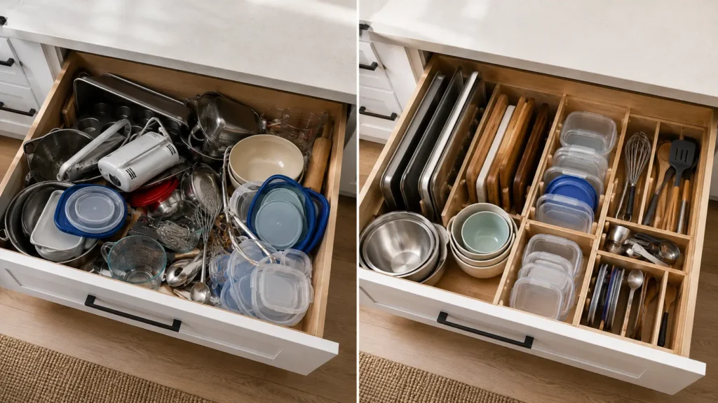 Deep Kitchen Drawer Before and After