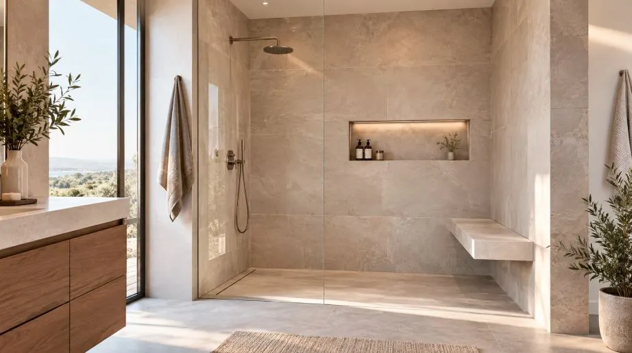 Built-in shower niche
