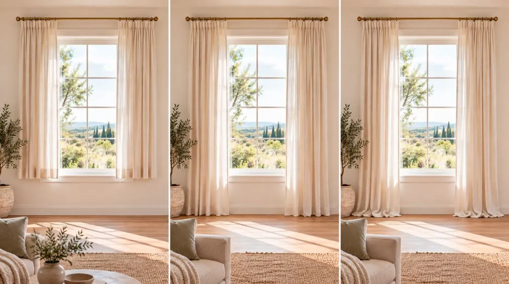 Three curtain lengths compared
