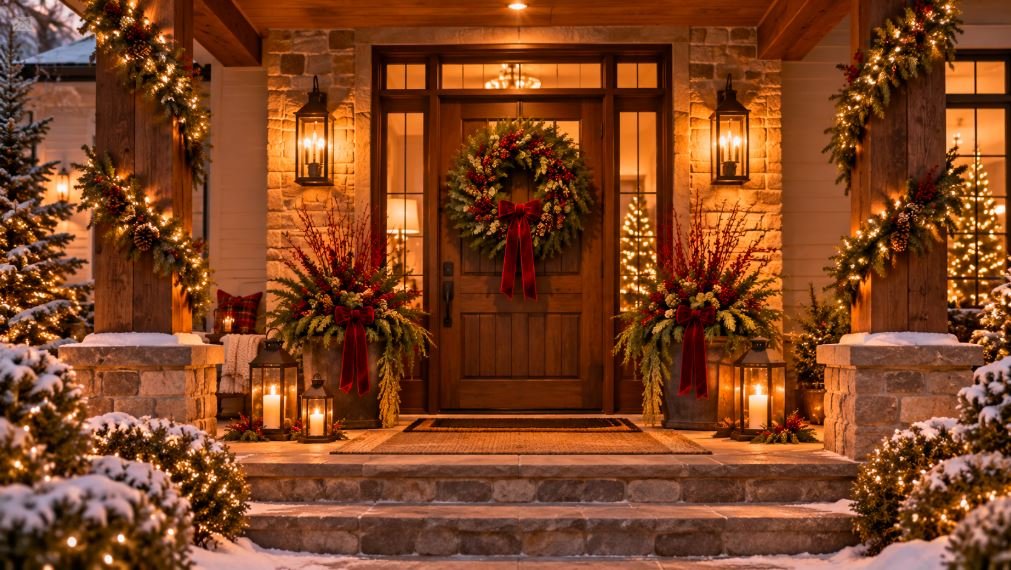 Christmas front porch